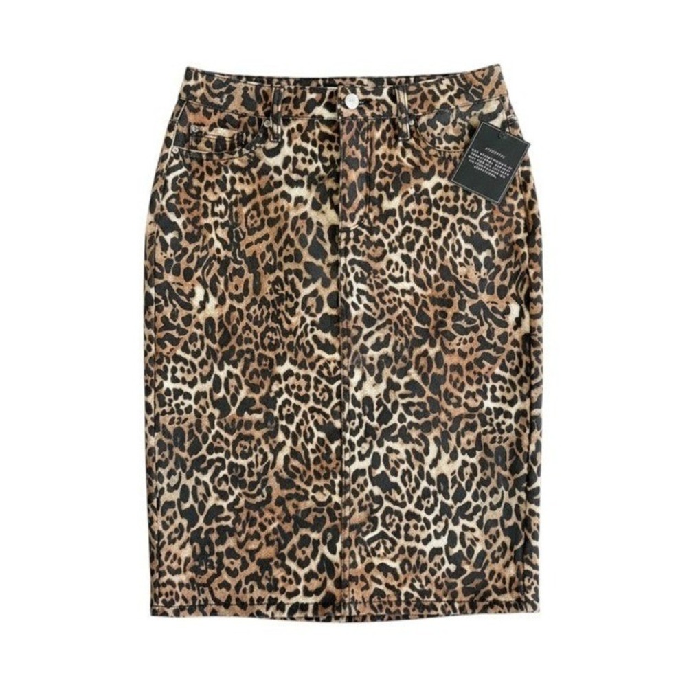 Jones New York Leopard Print Pencil‎ Skirt NWT Stretch Petite 4P Office Siren
